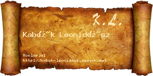 Kabók Leonidász névjegykártya